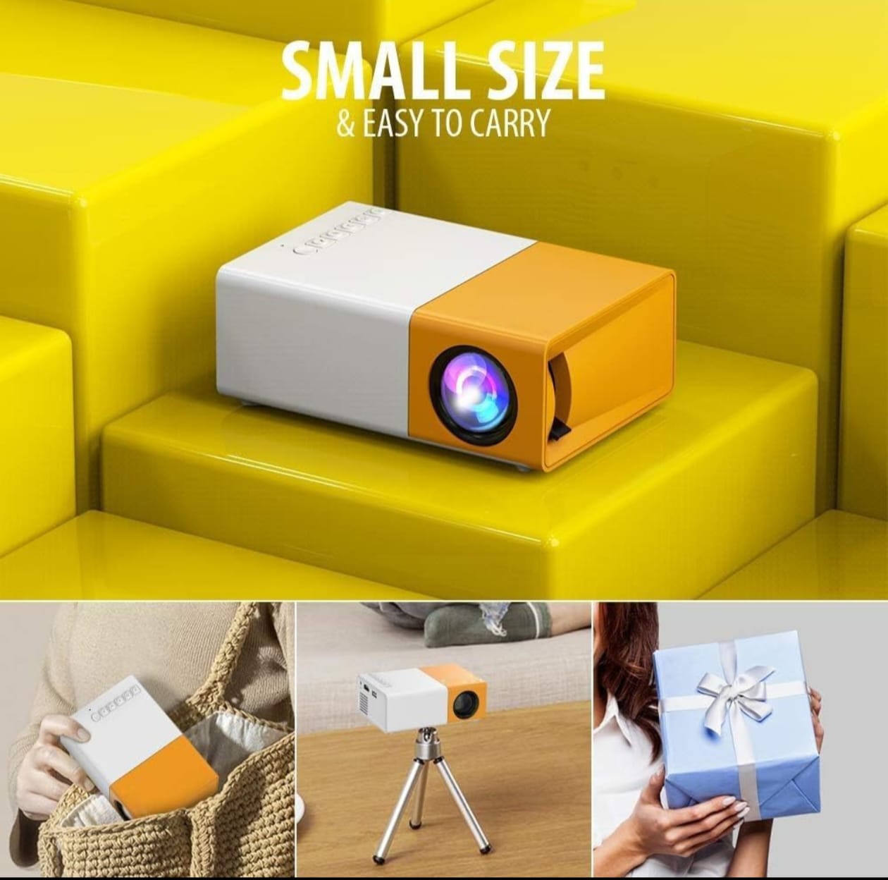[Auto Focus & Keystone] Projector 4K Supported, XuanPad WiFi6 Bluetooth Native 1080P Smart Portable Projector, 50% Zoom, 22000L Outdoor/Home Cinema Projector with Tripod for iOS/Android/TV Stick